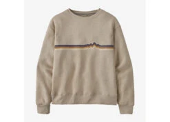 Patagonia Women's Ridge Rise Stripe Uprisal Crew Sweatshirt -Deals Men Women Shirt Store oar tan